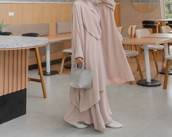 Um conjunto confortável abaya para qualquer ocasião, Abaya muçulmano, Hijab, Vestido de dama de honra muçulmano, Presente islâmico, Abaya feito à mão, Tamanho personalizado
