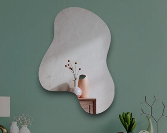 Shaped Curvy Mirror, Wavy Cloudy Mirror, Bathroom Mirror, Asymmetric Aesthetic Mirror, Irregular Modern Mirror, Unique Abstract Wall Mirror