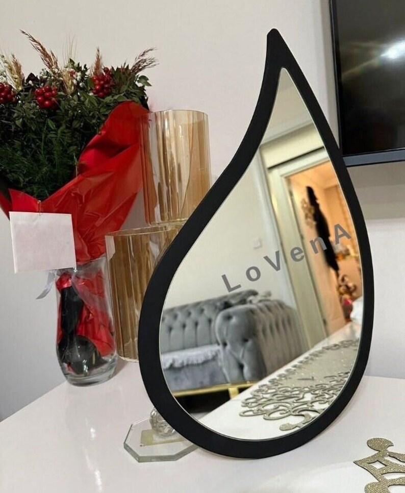 Rain Water Drop Mirror,unique Wall Art Mirror,irregular Aesthetic Mirror,asymmetrical Mirror