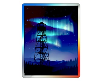 Holographic Aermotor Lookout Stickers