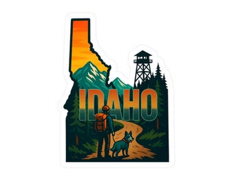 Idaho Hiking Sticker – Adventure Dog, Fire Lookout