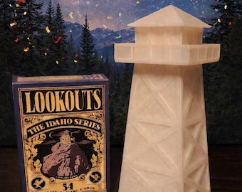 3d Printed Fire Lookout Tower & Idaho Fire Lookouts Card Deck Bundle
