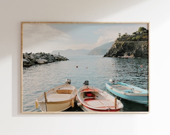 Positano Fishing Boat Art, Coastal Italy Poster, Colorful Boats Printable, Italy Photography, Positano Bay Print, Amalfi Coast Scenery Print