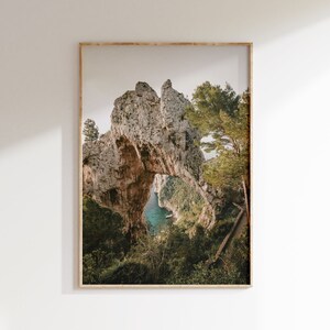 Hidden Beach Wall Art, Italy Scenery Print, Coastal Photography, Italy Beach Poster, Summer Printable, Island Off Italian Coast