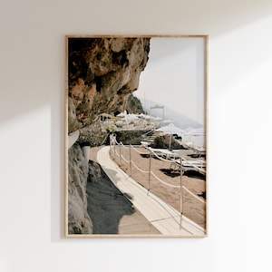 Fornillo Beach Umbrella Print, Positano Poster, Amalfi Coast Wall Decor, Italy Wall Art, Amalfi Beach Poster, Beach Photography