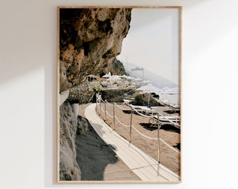 Fornillo Beach Umbrella Print, Positano Poster, Amalfi Coast Wall Decor, Italy Wall Art, Amalfi Beach Poster, Beach Photography
