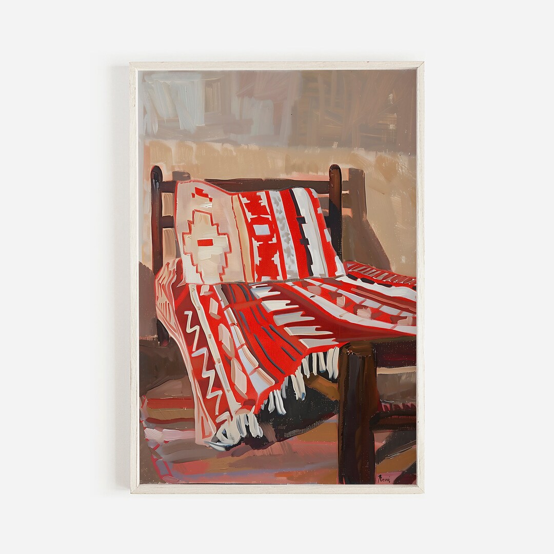 Serape Blanket Print, Mexican Blanket Painting, Western Blanket Wall