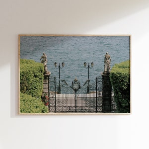 Lake Como Estate Wall Art, Villa Monastero Print, Lake Como Poster, Gate Into Estate, Varenna Italian Village, Lake Como Italy Print