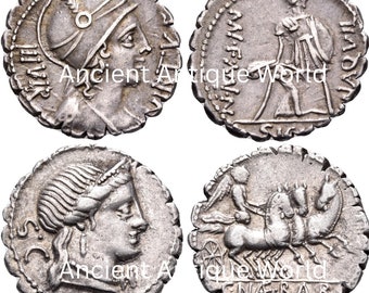 Oude Republikeinse Romeinse munten, authentiek, uitstekende kwaliteit, digitaal product, muntenverzameling, Romeinse munten, Romeinse rijk, oudheid.