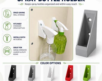 Wall-Mounted Spray Bottle Holder - Garage & Workshop Organization