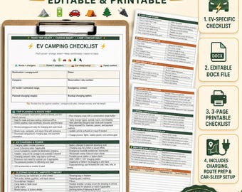 EV Camping Checklist (Digital Download)