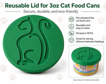 Reusable Lid for 3oz Cat Food Cans - Secure, Durable, & Eco-Friendly (Single)