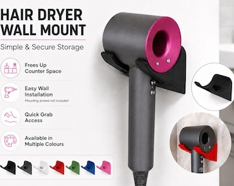 Hair Dryer Wall Mount - Simple & Secure Storage