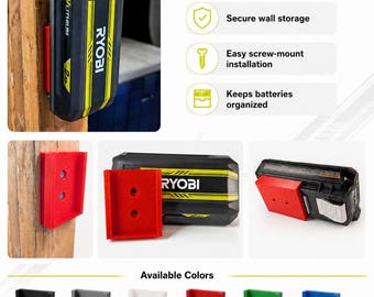 Wall Mount for Ryobi 40V Battery - Secure & Convenient Storage