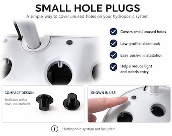 Small Hole Plug for Hydroponic Systems (Two Pack)