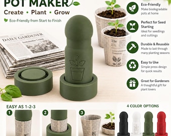 Paper Pot Maker - DIY Biodegradable Seed Starter Tool