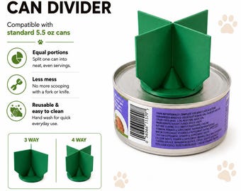 Cat Food Can Divider - Splits 3 or 4 Ways