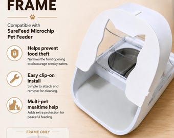 Cat Shaped Anti-Theft Frame for the SureFeed Microchip Pet Feeder - Front Guard for Food Protection