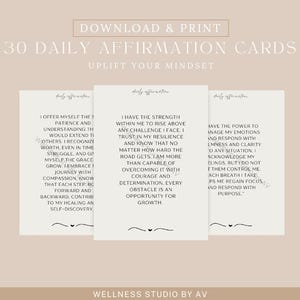 Schede di affermazione stampabili digitali - 30 schede di affermazione quotidiane / Cura di sé / Amore per se stessi / Idee regalo