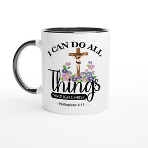 Phillipians 4:13 Coffee Mug, Bible Verse Mug, Christian Gift, Religious Gift