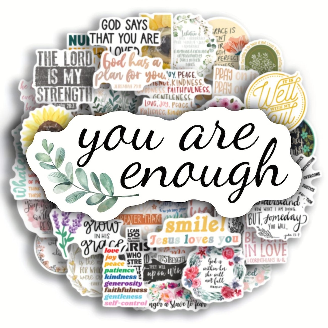 50pcs Christian Bible Verse Stickers: 50 Waterproof Inspirational Faith ...