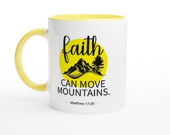 Matthew 17:20 Coffee Mug, Bible Verse Mug, Christian Gift, Religious Gift, Bible Mug