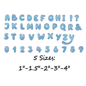 Cartoon Blue Dog Style Machine Embroidery Font Design, Instant Download - 5 Sizes