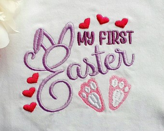 My First Easter Embroidery Design, My 1st Easter Embroidery Design, Easter Bunny Ears Machine Embroidery, Instant Download - 5 Sizes