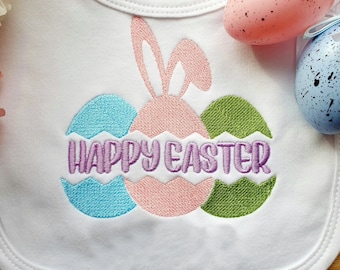 Happy Easter Embroidery Design, Easter Machine Embroidery File, Easter Bunny Embroidery, Instant Download - 5 Sizes