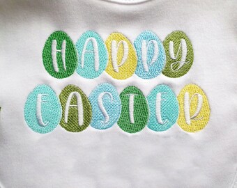 Happy Easter Embroidery Design, Easter Machine Embroidery File, Instant Download - 5 Sizes