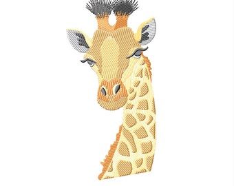 Giraffe Machine Embroidery Design, Safari Animal Embroidery Pattern, Instant Download - 7 Sizes