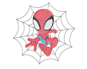 Little Spider Boy Inspired Embroidery Design, Spider Machine Embroidery Files, Instant Download - 5 Sizes
