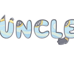 Cartoon Uncle Blue Dog Machine Embroidery Design, Instant Download 3 Sizes