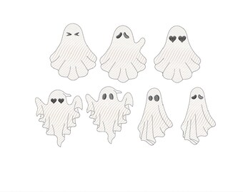 Sketch Boy Ghost Machine Embroidery Design, Halloween Embroidery Pattern, Instant Download - 5 Sizes