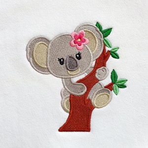 Koala Machine Embroidery Design, Cute Animal Embroidery Pattern, Newborn Baby Embroidery Design, Instant Download 5 sizes