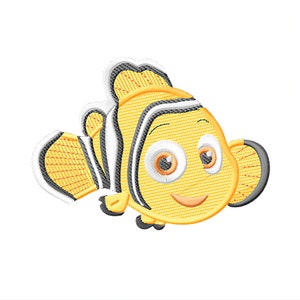 Cartoon Clownfish Machine Embroidery Design, Instant Download - 5 Sizes