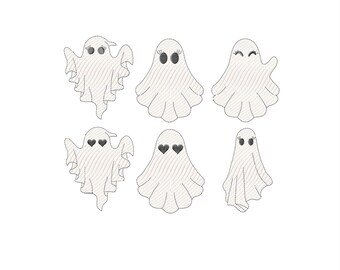 Sketch Girl Ghost Machine Embroidery Design, Halloween Embroidery Pattern, Instant Download - 5 Sizes