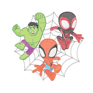 Little Spider Friends Ricamo Design, File per Ricamo a Macchina Ragno, Download Immediato - 5 Dimensioni