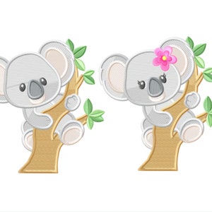 Koala Machine Embroidery Design Bundle, Cute Animal Embroidery Pattern, Newborn Baby Embroidery Design, Instant Download 5 sizes