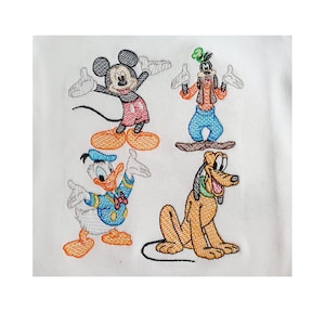 Cartoon Inspired Sketch Machine Embroidery Design Bundle, Instant Download