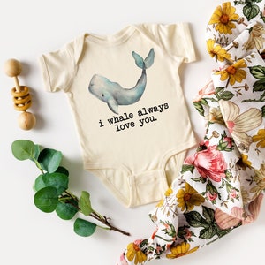 I Whale always love you Natural Organic Baby Bodysuit