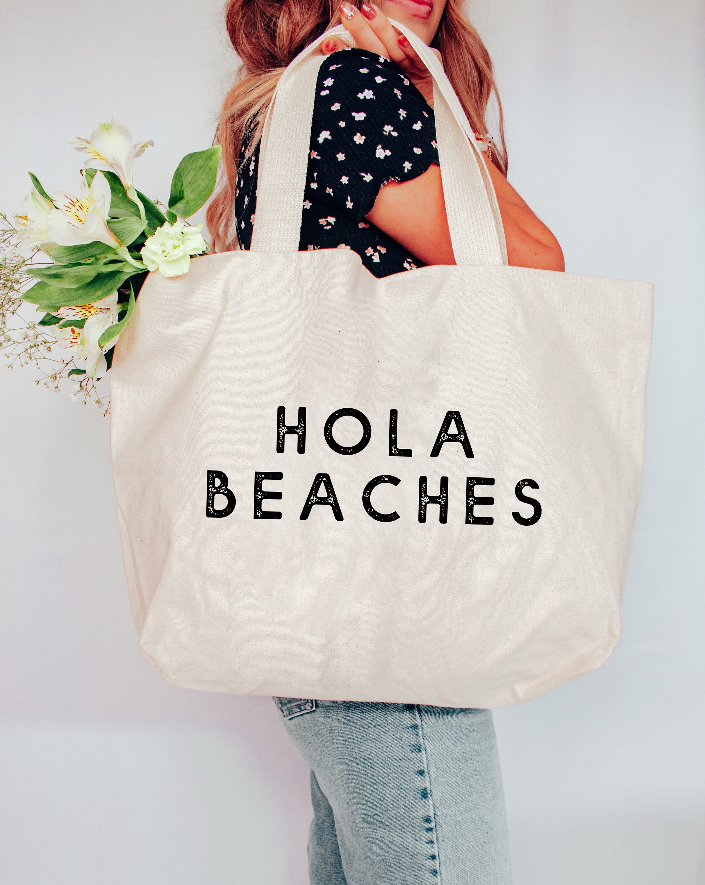 Hola Beaches Tote Bag With 2 Sizes Etsy Ireland