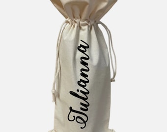 Bolsa De Mano Personalizada para vino con nombre personalizado de dama