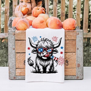 4th of July Heifer Cow Kitchen Towel