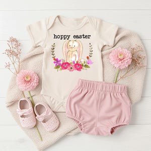 Hoppy Easter Natural Organic Baby Bodysuit