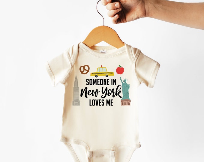 Someone in New York Loves me Natural Organic Baby Bodysuit
