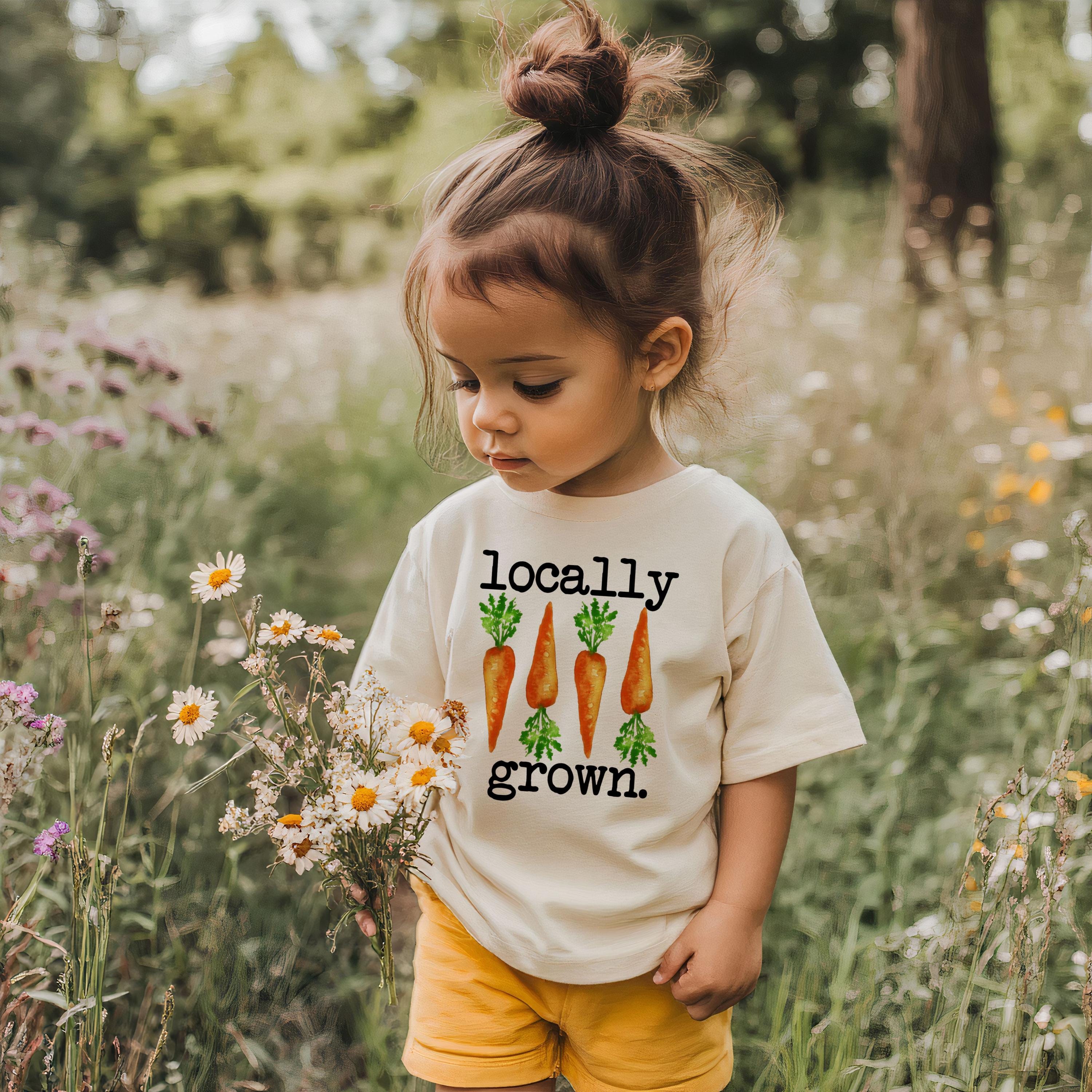 Locally Grown Carrots Natural Organic Kids Youth Toddler T Shirt
