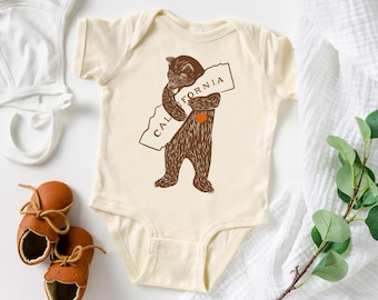 California Love Bear Hug Natural Organic Baby Bodysuit