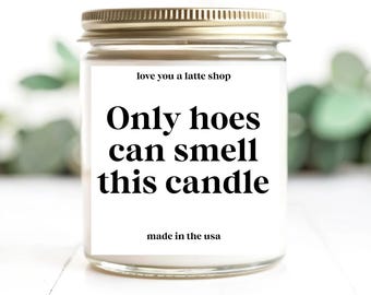 Only hoes can Smell this Candle Glass Jar Candle 2 SIZES