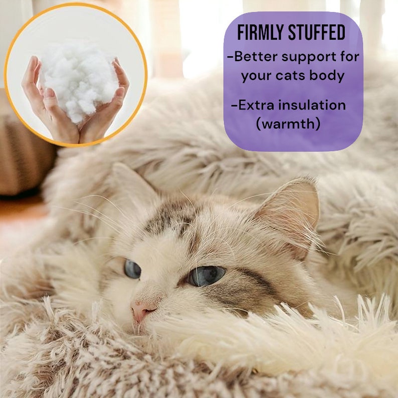 Plush Cat Bed Warm Cat Bed, Cute Cat Bed, Fluffy Cat Bed, Soft Cat Bed
